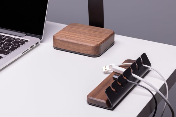 Wood Cable Organizer Box Minimalist, Cable Management Box Wood, Desk Cord  Organizer, Steel and Wooden Cord Organizer, Desk Cable Holder 