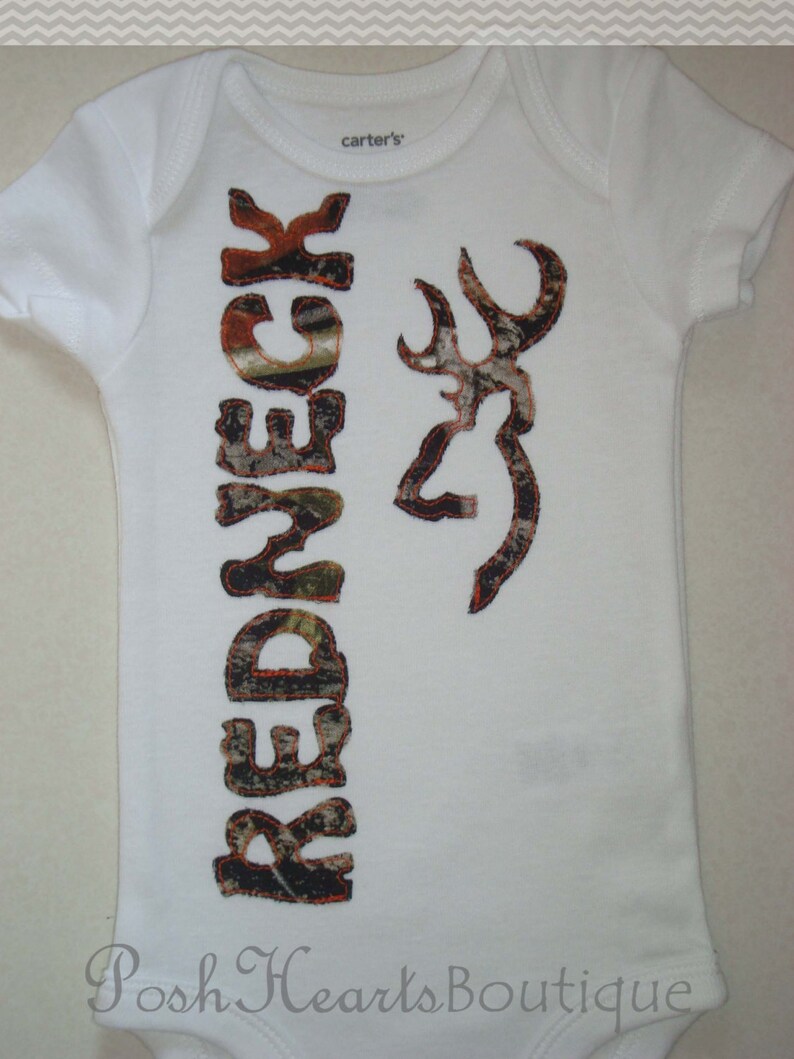 REDNECK Deer Appliqued Baby Onesie Bodysuit Hunting Camouflage Etsy