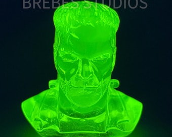 Uranium Glass Frankenstein! Made In the USA by the  Brebes Family of Glass Artists