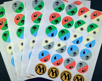 May include: Four sheets of stickers with various symbols, including trees, water drops, stars, and skulls. The stickers are on a white background and are arranged in rows.