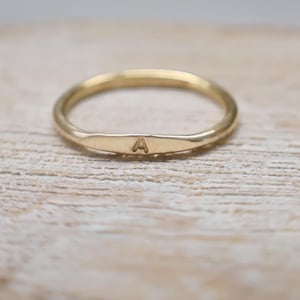 14K Gold Filled Initial Signet Ring • Personalized Stacking Ring