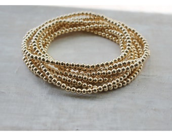 gold beaded bracelet etsy