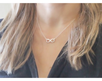 Sterling Silver Infinity Necklace • Silver Infinity Pendant Necklace • Dainty Infinity Necklace • Birthday Gift • Anniversary Gift • B182