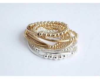 Tube Bracelets • Gold Filled Beaded Bracelet • Sterling Silver Beaded Bracelet • Tube Jewelry • Stackable Jewelry • Beaucoupdebeads • B269
