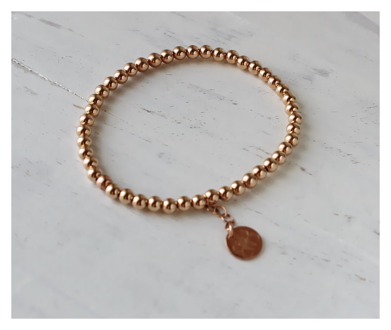Gold Bead Bracelet Gold Filled Ball Bead Bracelet Round Etsy