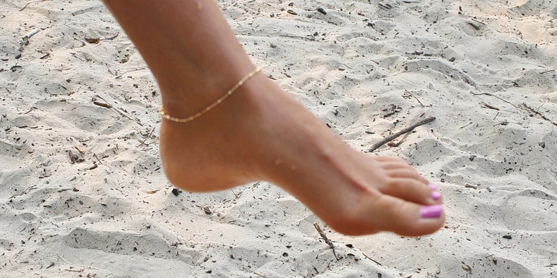Gold Anklet Bracelet • Anklet Bracelet • Silver Anklet Bracelet • Anklet • Satellite Anklet • Anklet Bead Bracelet • Beaucoupdebeads • B001 