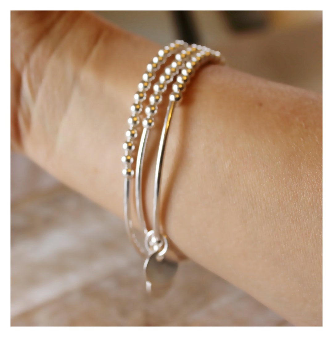 Stackable silver bracelets Clearance