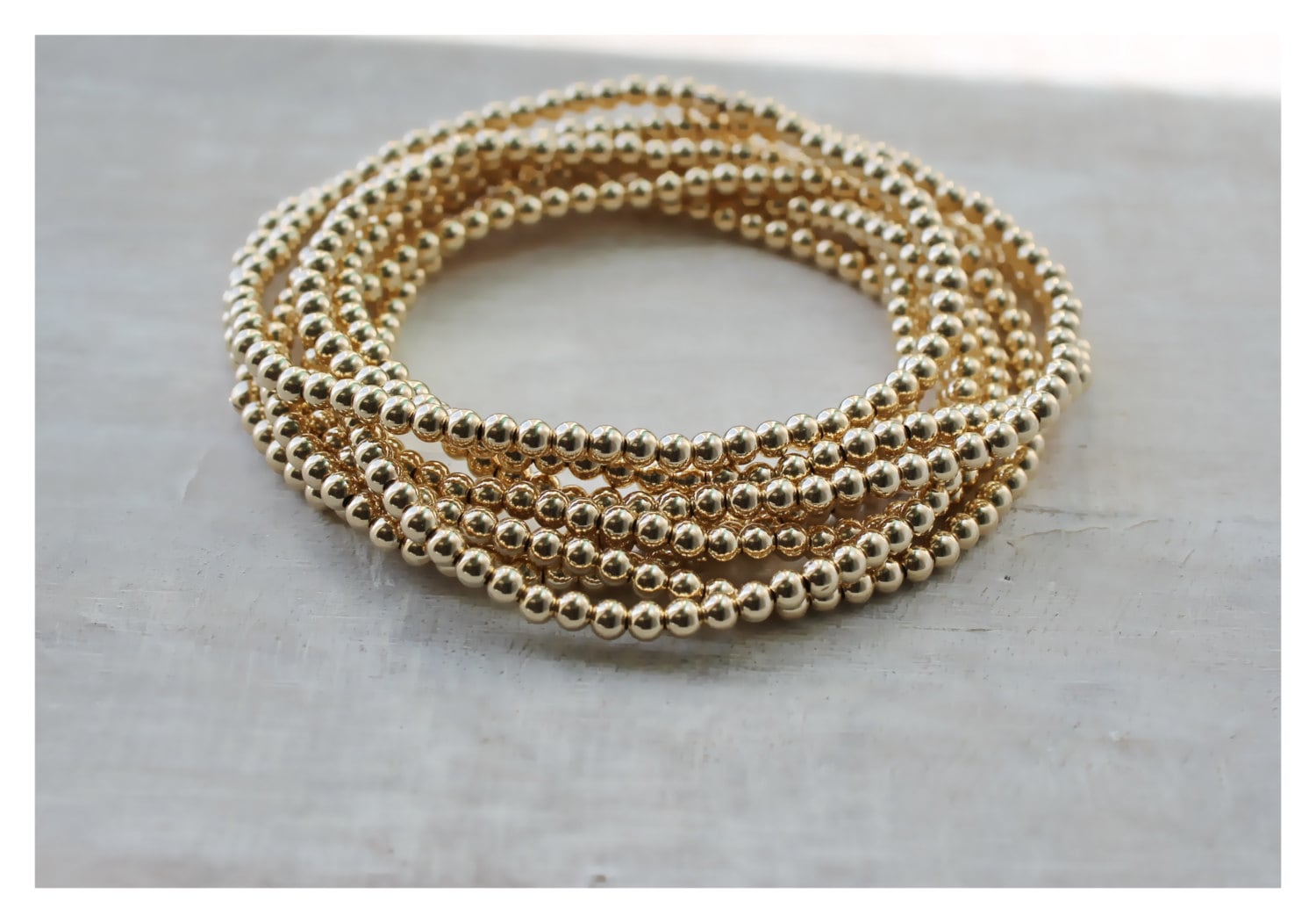 Gold Beaded Bracelet Gold Ball Bracelet 14K Gold Filled Etsy