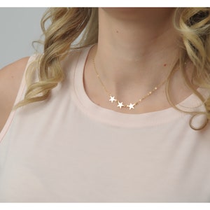 3 Gold Star Necklace • Dainty Gold Stars Necklace • Astrology Necklace • Minimalist Gold Necklace • Friends Gift • Gift For Her • B262