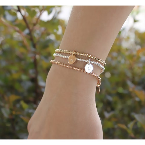 Gold Beaded Bracelet Rose Gold Beaded 