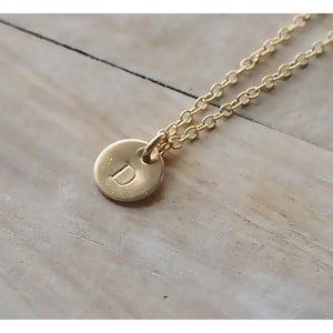 Initial Necklace • Gold Circle Necklace • B103