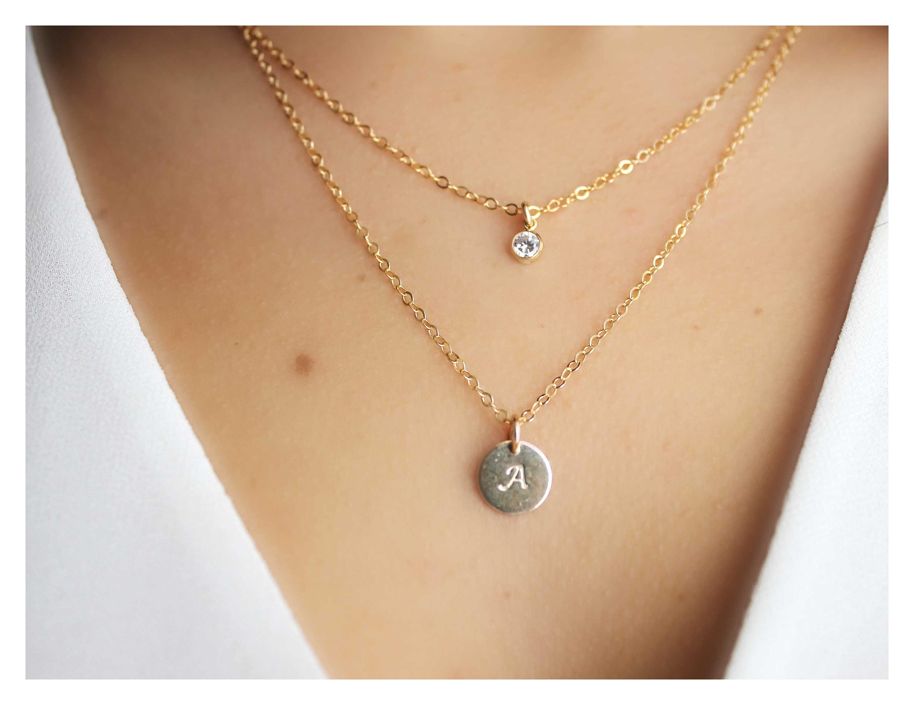 Layered Gold Necklace Gold Initial 