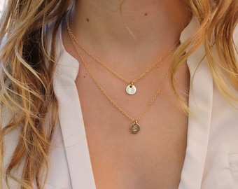 Gold Initial Necklace Set: 14K Gold Filled Personalized Jewelry