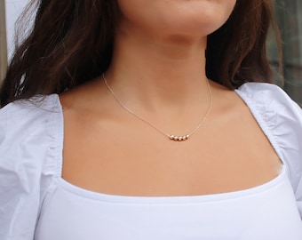 Solid 14K Gold Bead Necklace • 14K Solid Gold Necklace • 14K Gold 4mm beads • Minimalist Necklace • Gold Bead Jewelry • B282