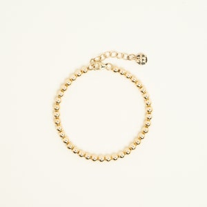 14K Solid Gold 4mm Beaded Bracelet • Heavy Wall 14K Solid Gold Beaded Bracelet • Beaucoupdebeads • B312