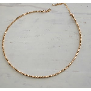 Dainty Gold Bead Necklace • 14K Gold Fill Ball Necklace • Sterling Silver Bead Necklace • Small Gold Beads Necklace • Beaucoupdebeads • B010