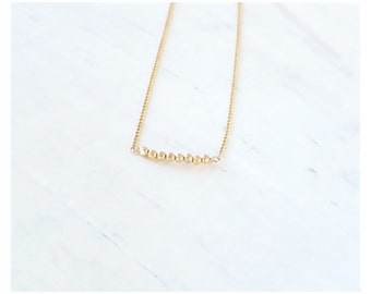 Gold Nugget Necklace • Dainty Gold Beaded Necklace • Minimalist Necklace • Birthday Gift • Friends Gift • Silver Nugget Necklace • B146