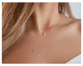gold initial necklace • initial necklace • gold initial charm letter • letter necklace • personalized necklace • initial jewelry • B112