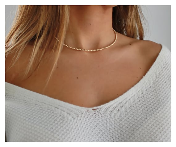Gold filled beaded best sale necklace