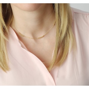 Dainty 14K Gold Filled Beaded Necklace: Minimalist Chain • B277