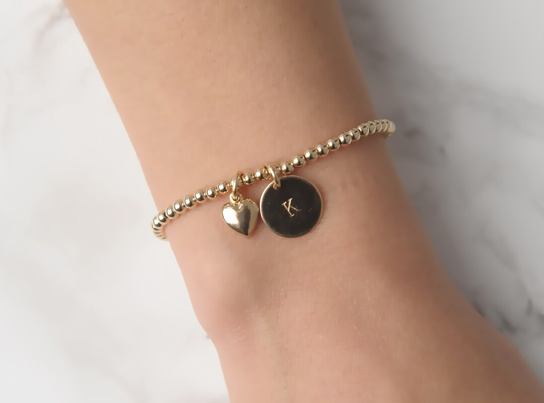 Gold Bead Bracelet Gold Bracelet 14K Gold Filled Beaded Bracelet Gold Bead Personalized Bracelet