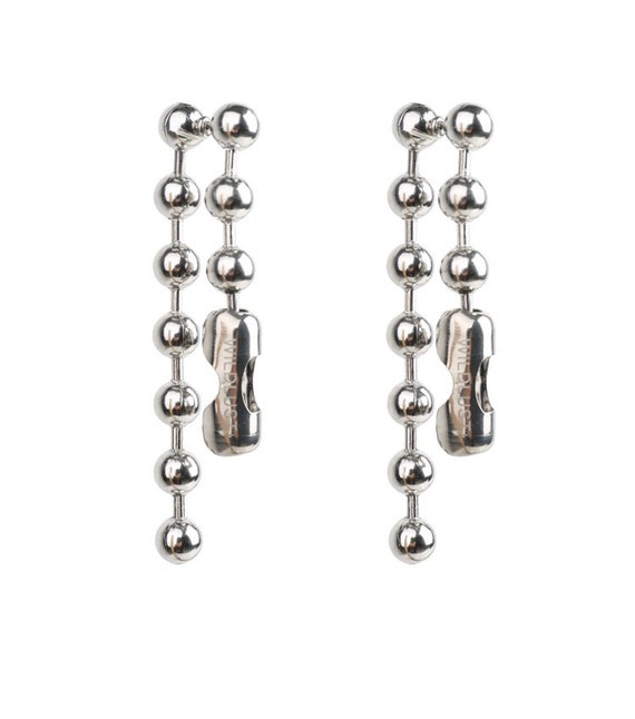 double ball chain earrings