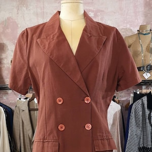 90er Kupfer Leinen- und Baumwolljacke (TS/M)