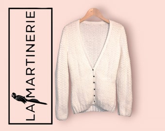 Le gilet en laine tricoté blanc (TS/M)