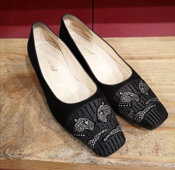 El Marouf black velvet shoes (T 35.5)