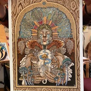 Lady of the Fertile Underground || Archival Giclee Watercolor Paper Print