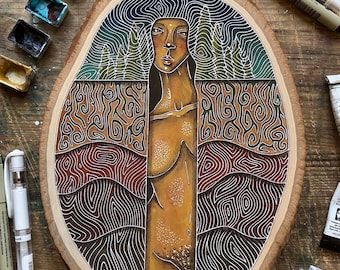 Within Original Watercolor & Ink Painting