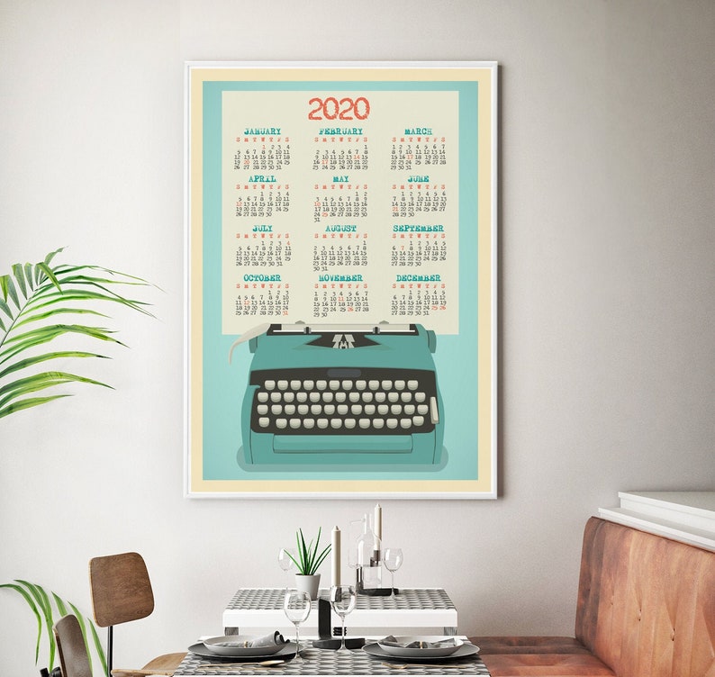 Large Wall Calendar 2020 Framed AT-A-Glance Yearly Wall | Etsy