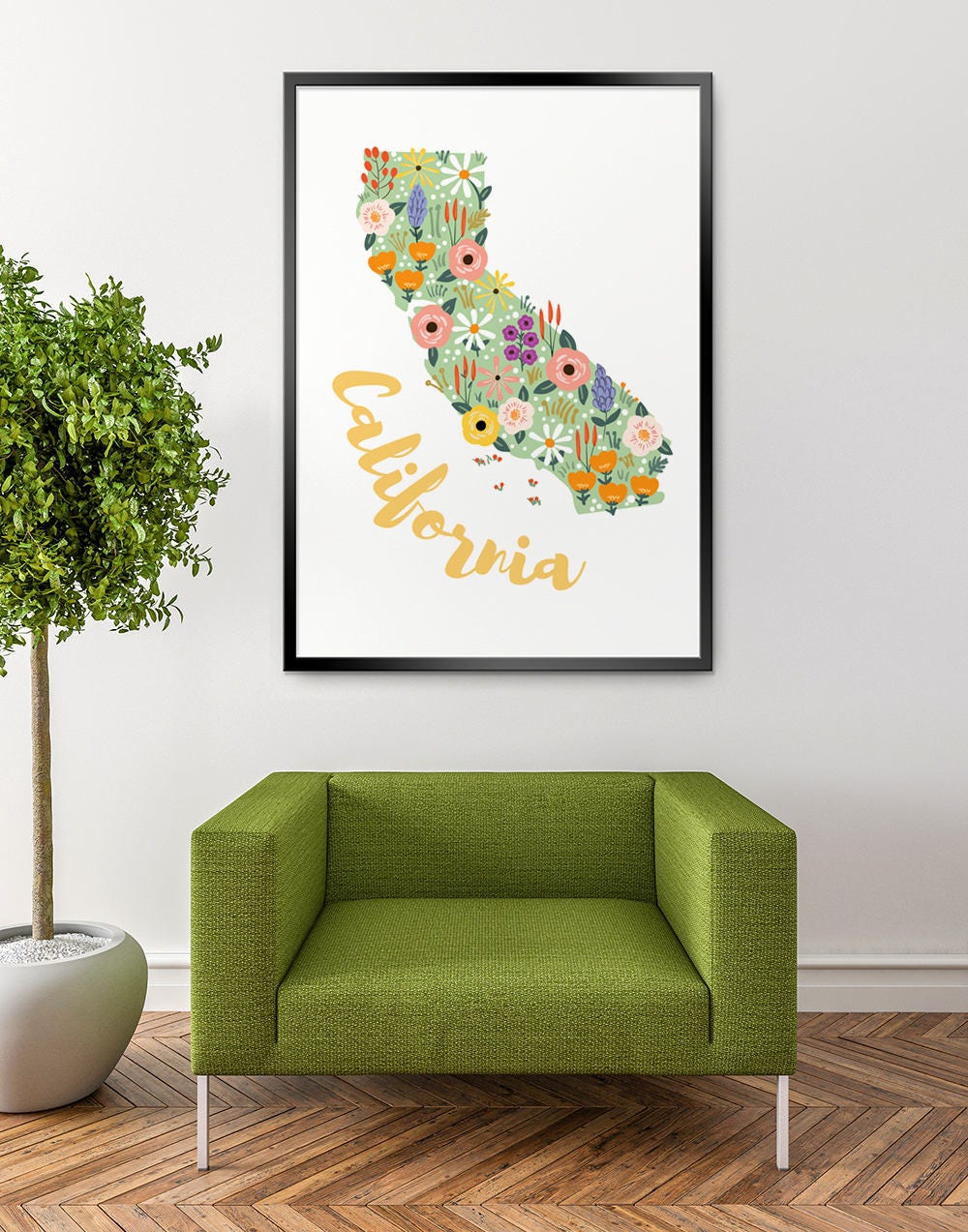 California Wall Art Framed California Gift California Map Etsy