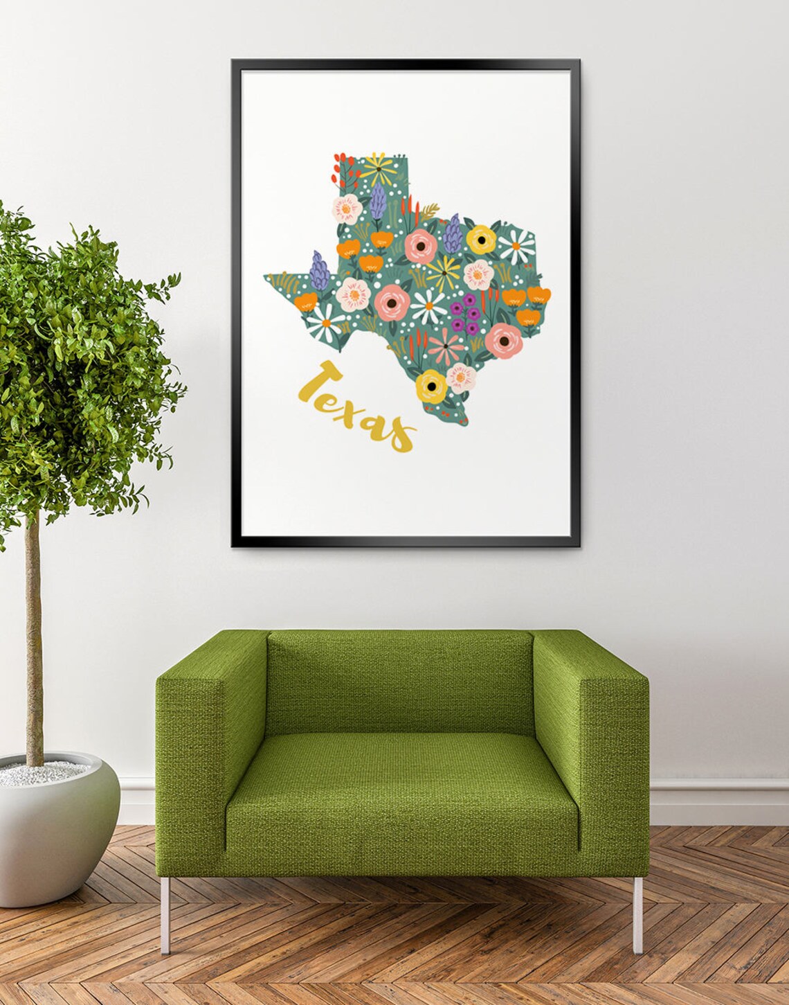 Texas Wall Art Framed Texas State Gift Texas Map Print Extra Etsy