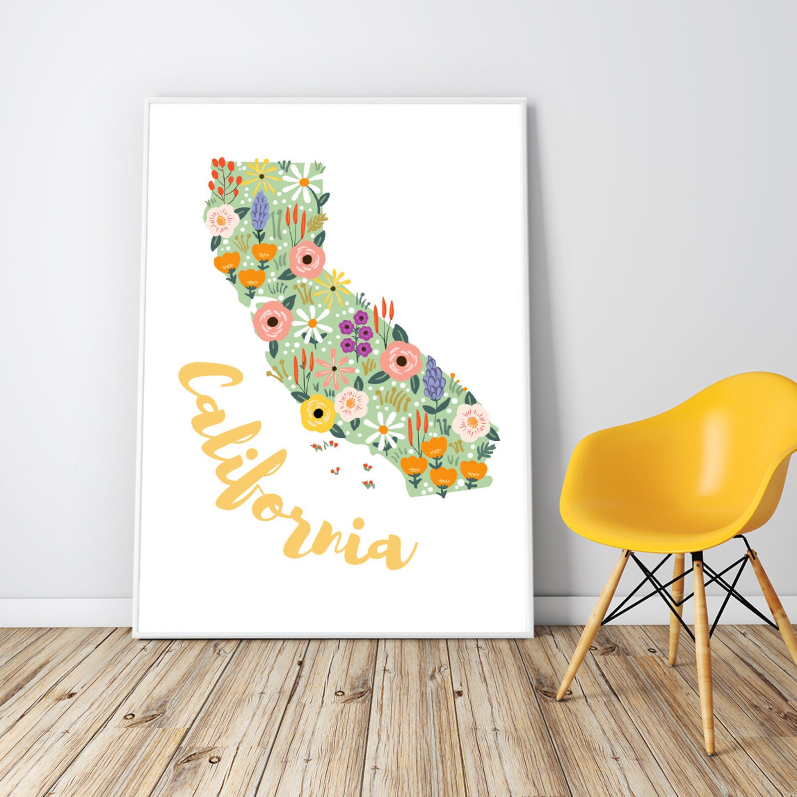 California Wall Art Framed California Gift California Map Etsy