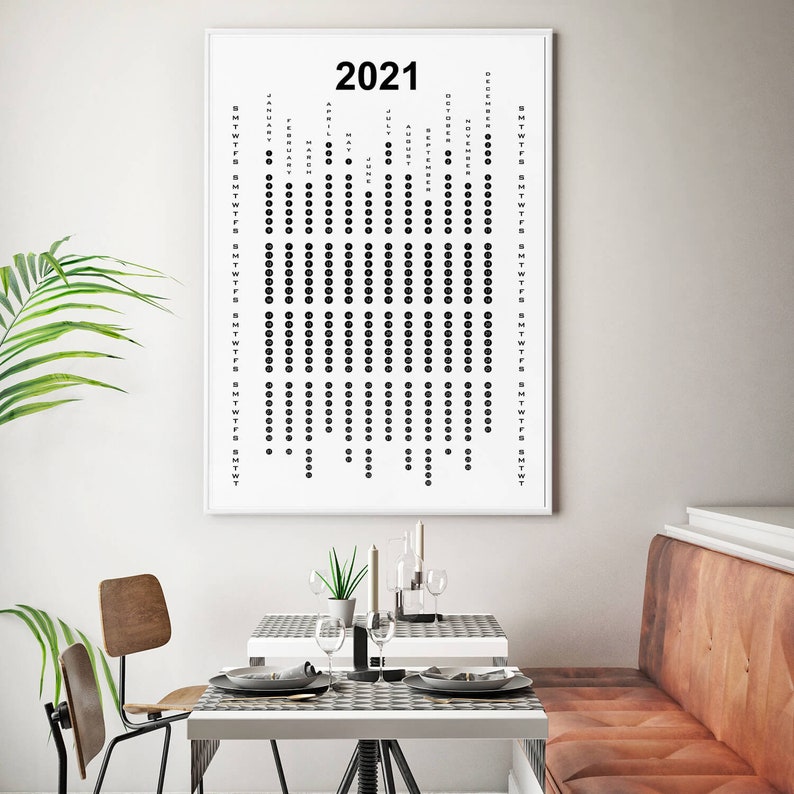 2021 Kalender Wand Jahreskalender 2020 Gerahmt Moderner | Etsy