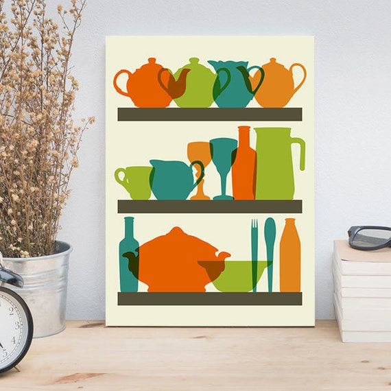 Gerahmte Grosse Kuche Drucke Retro Kuche Wand Kunst Mid Etsy