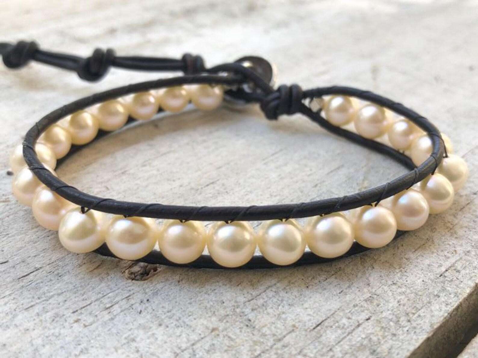 Pearl Wrap Bracelet Pearl Leather Wrap Pearl Bracelet Etsy