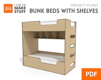 Bunk Beds with Shelves — Digital Plans