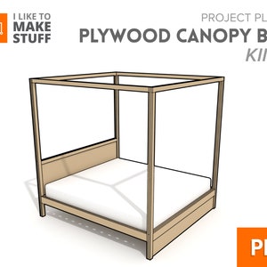 Plywood Canopy King Bed — Digital Plans