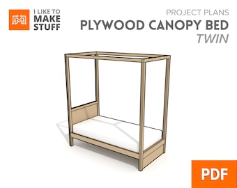 Plywood Canopy Twin Bed — Digital Plans
