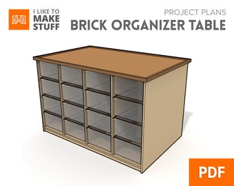 Brick Building Organizer Table - Digital Plans