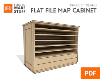 Flat File Open Map Cabinet - Digital Plans