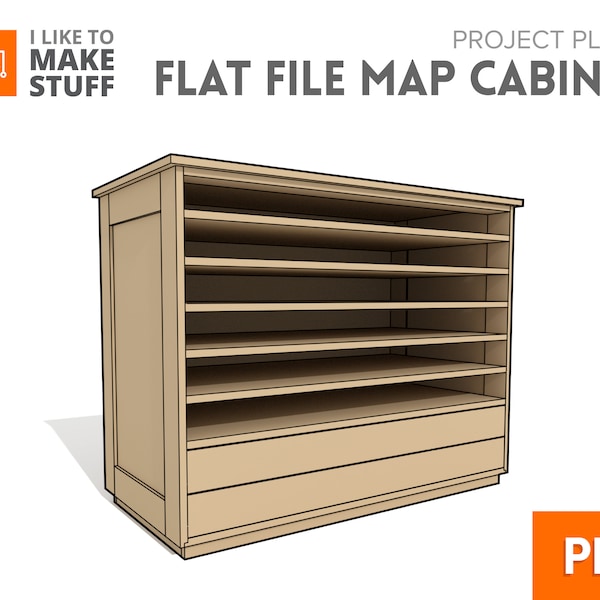 Flat File Open Map Cabinet - Digital Plans