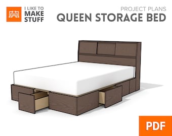Queen Storage Bed — Digital Plans