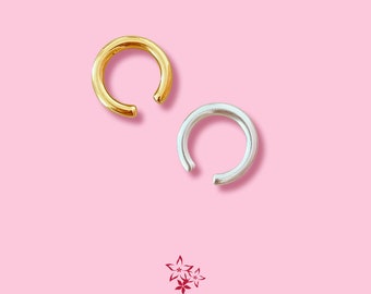 Ear Cuff Earrings / Gold or Silver plated Brass / Ear Cuffs / Huggies / Boho Hoop Earrings / No Piercing