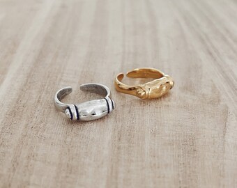 Adjustable Ring • Statement Rings • Stacking Ring • Gold/Silver Plated Brass Ring