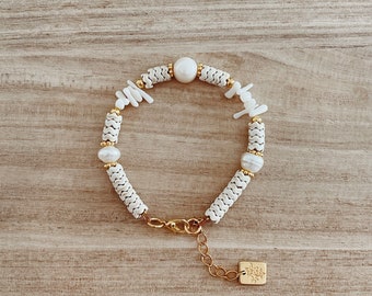White Coral Bracelet / Gemstone Bracelets / White Howlite Bracelet