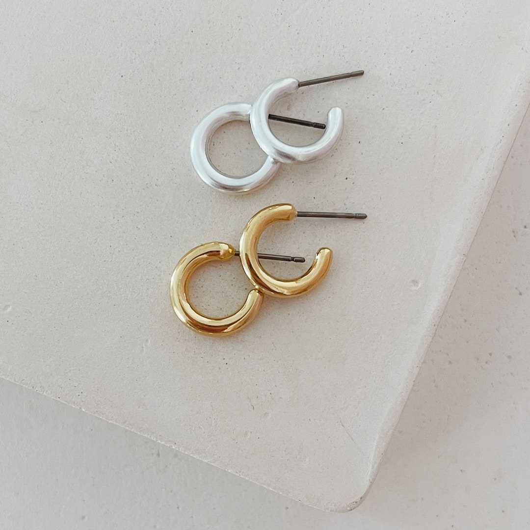 Beebeecraft Kit De 20 Pendientes De Aro De Alambre - Latón Chapado Oro 18K, Tamaño 50x1.2 Mm, Calibre 21, Incluye Caja, Para Hacer Joyas Y Bisutería