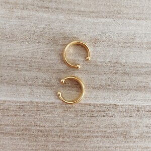 Small Ear Cuff Earrings / Gold or Silver plated Brass / Ear Cuffs / Huggies / Boho Hoop Earrings / No Piercing Double Gold